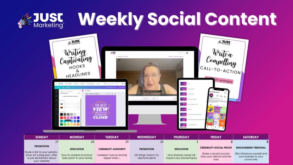 Just Marketing™ Weekly Social Content